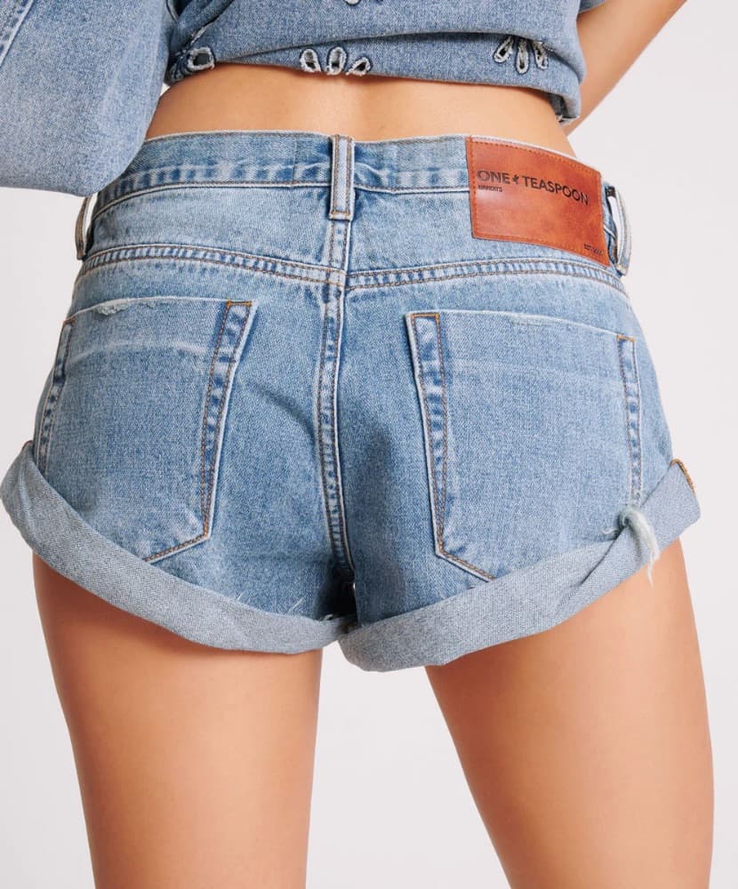 One Teaspoon Low Waist Denim Shorts - Image 3