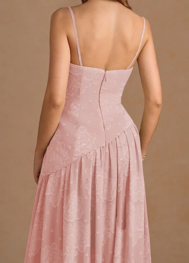 Marcella Baby Pink Corset Maxi Dress - Image 2