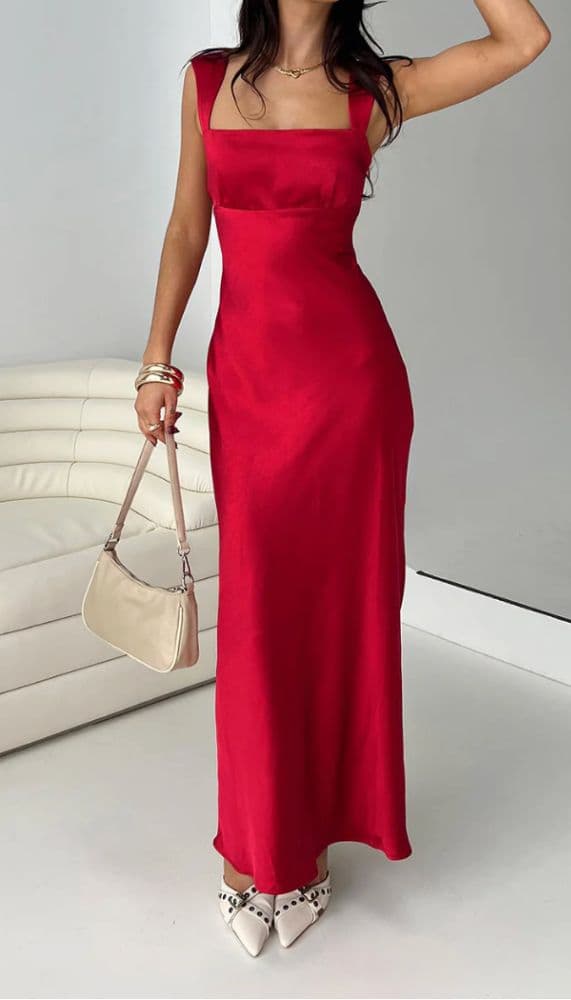 Princess Polly Radioactive Cut Maxi Dress Red - Image 1