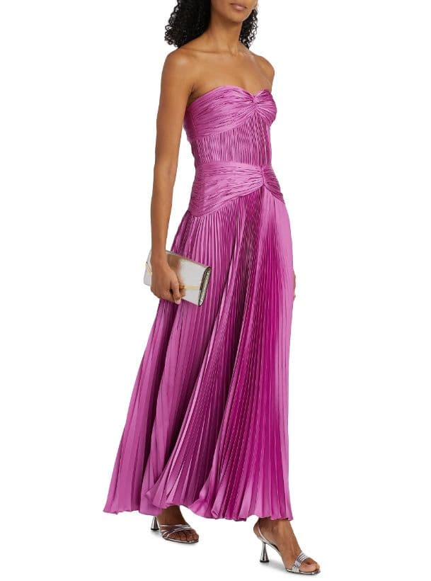 Amur Del Strapless Pleated Dress - Image 3