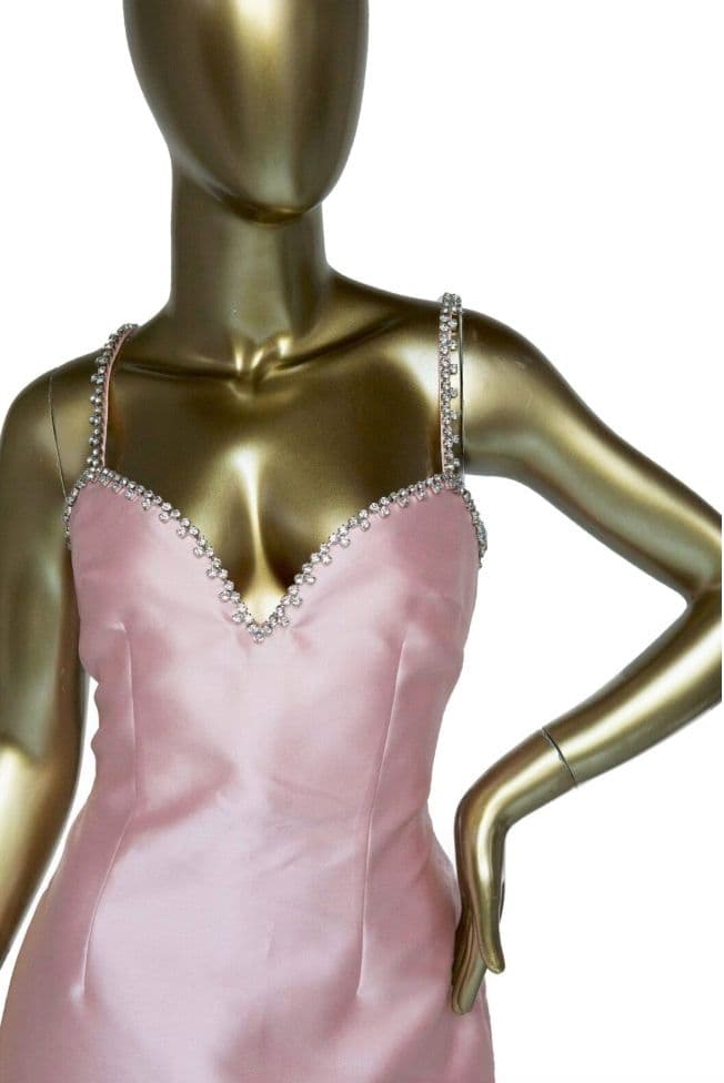 Area Women's Pink Crystal Trim Sweetheart Dress - Image 4