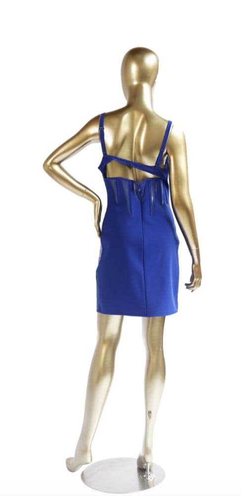 Mugler Sheer Panel Mini Dress Royal Blue - Image 6