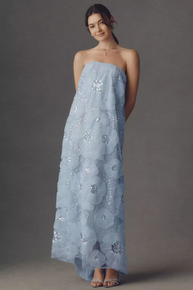 Helsi Margot Strapless Maxi Dress - Baby Blue - Image 2