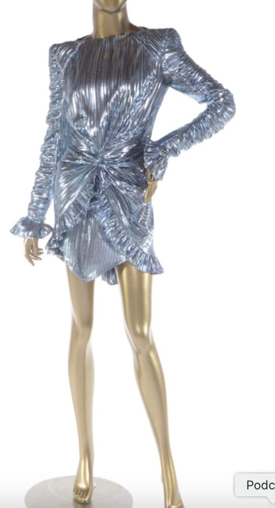 Raisa Vanessa Metallic Long Sleeve Mini Dress - Image 2