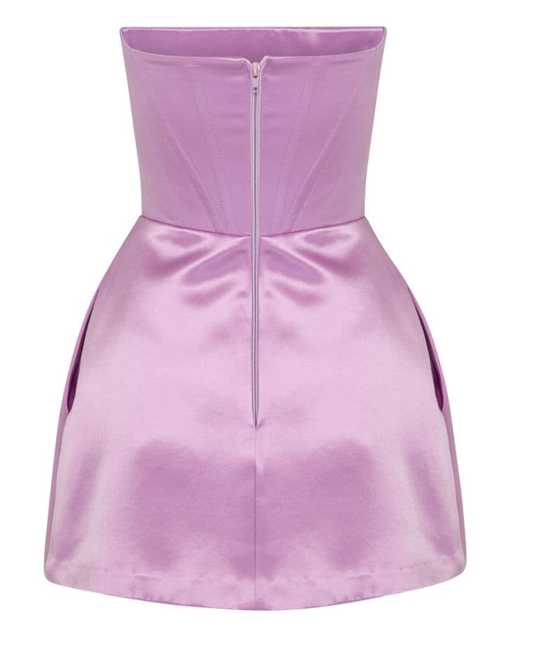 Alex Perry Strapless Corset Satin Mini Dress - Image 4
