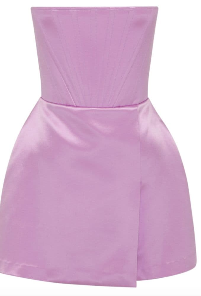 Alex Perry Strapless Corset Satin Mini Dress - Image 3