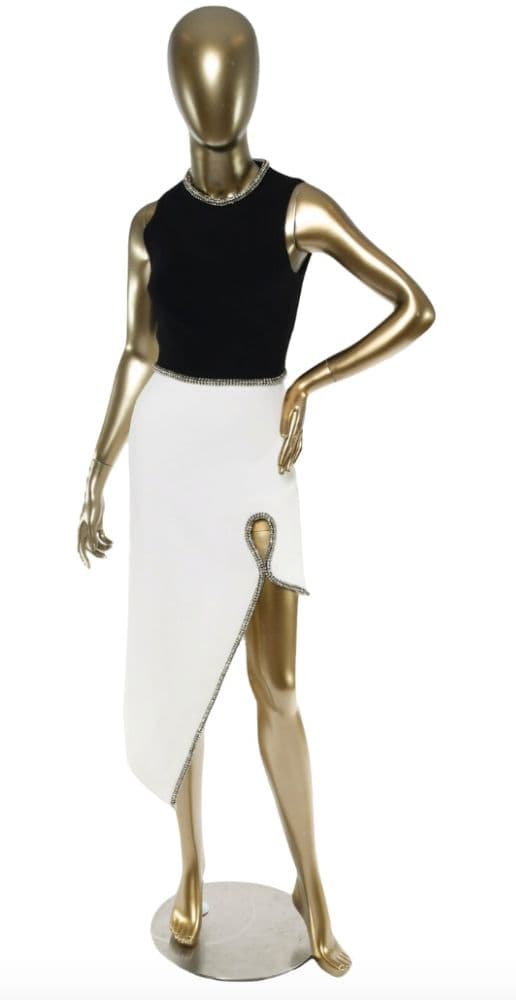 David Koma Colorblock Dress With Rhinestone Embellishment - Image 2
