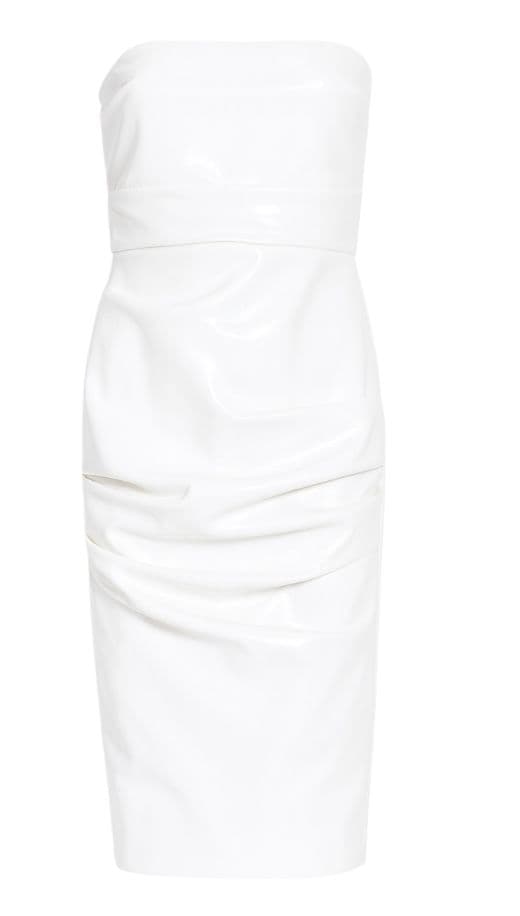 Alex Perry Strapless Ruched Pleather Dress - Image 4