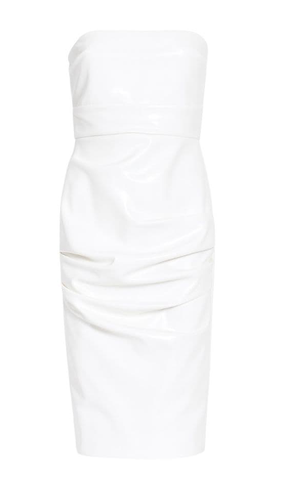 Alex Perry Strapless Ruched Pleather Dress - Image 2