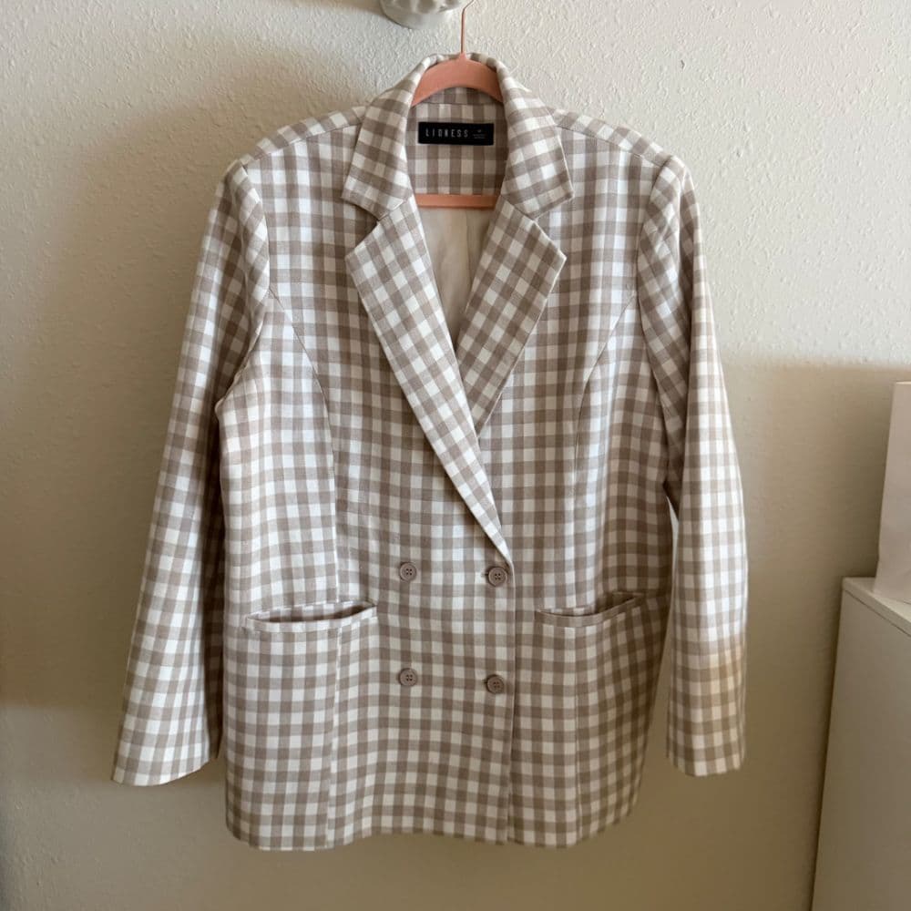 Lioness Eighties Blazer - Cream & White - Image 2