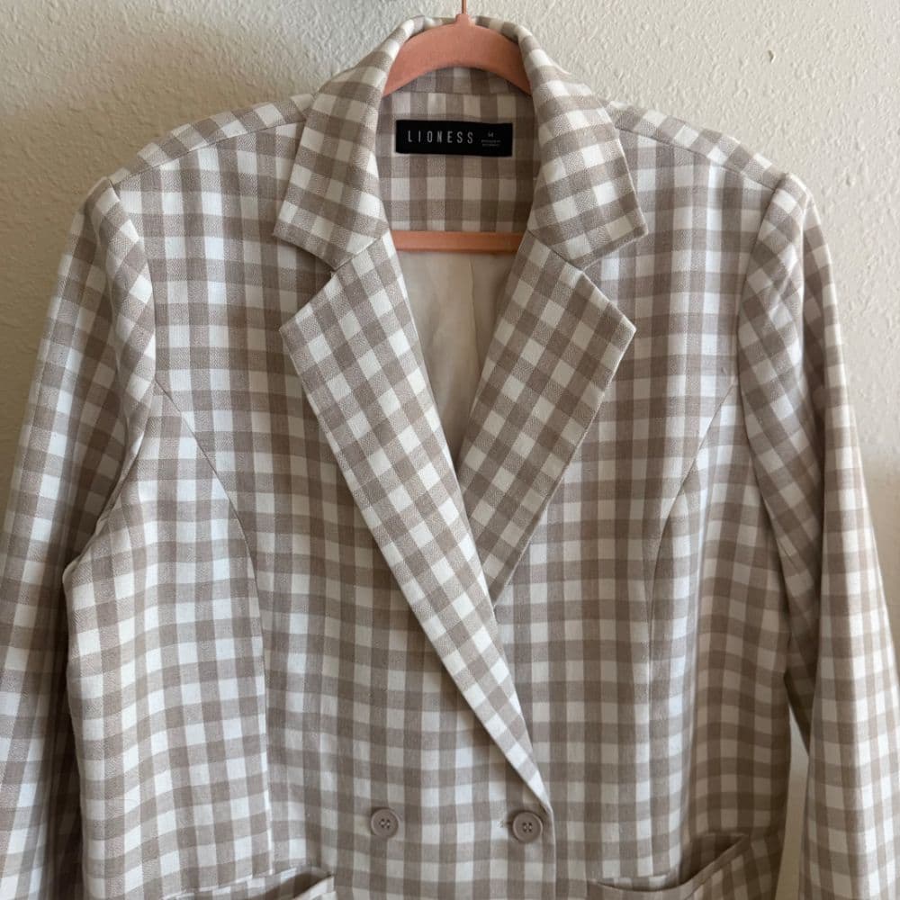 Lioness Eighties Blazer - Cream & White - Image 3
