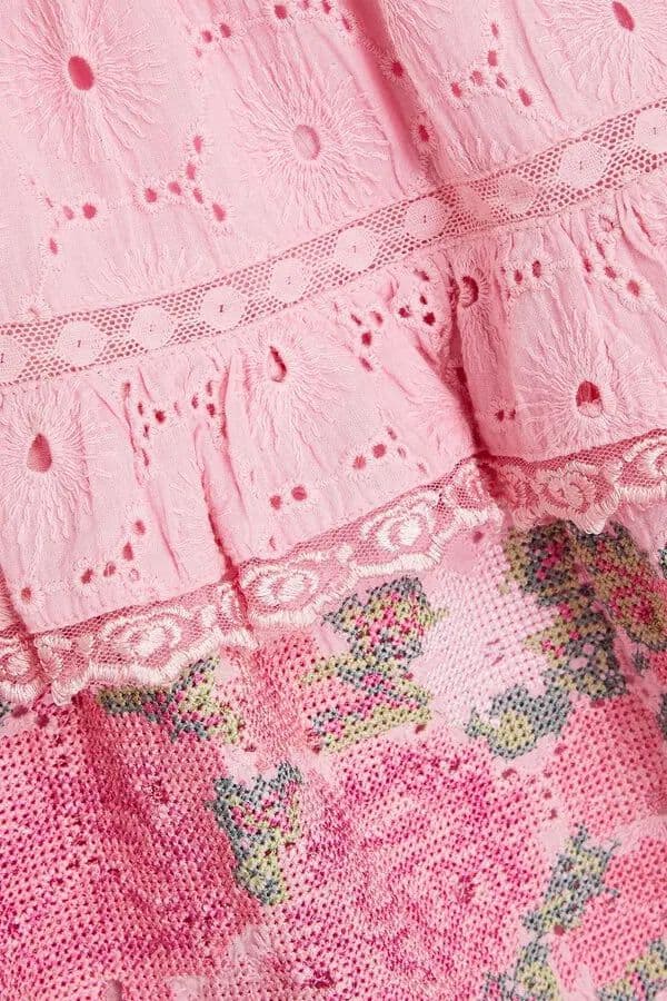LoveShackFancy  shawna tiered embroidered broderie anglaise cotton mini skirt - Image 4
