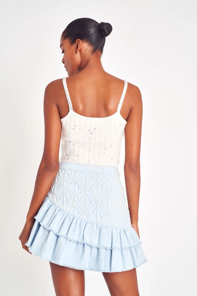 Loveshackfancy Ayana Mini Skirt in Shimmering Dusk - Image 4