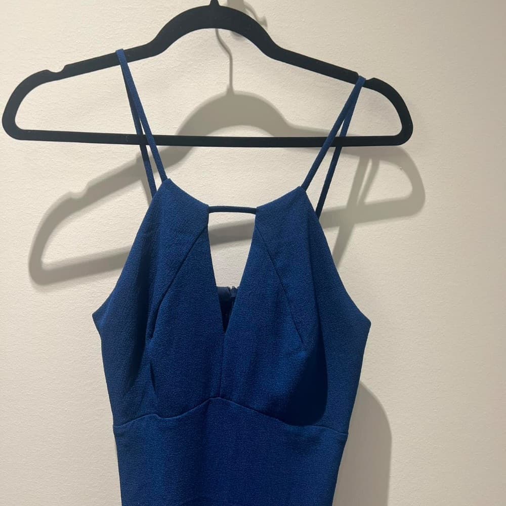 Vintage royal blue high-low dress. - Image 1