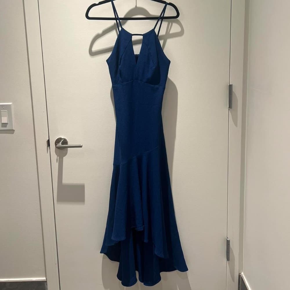 Vintage royal blue high-low dress. - Image 5