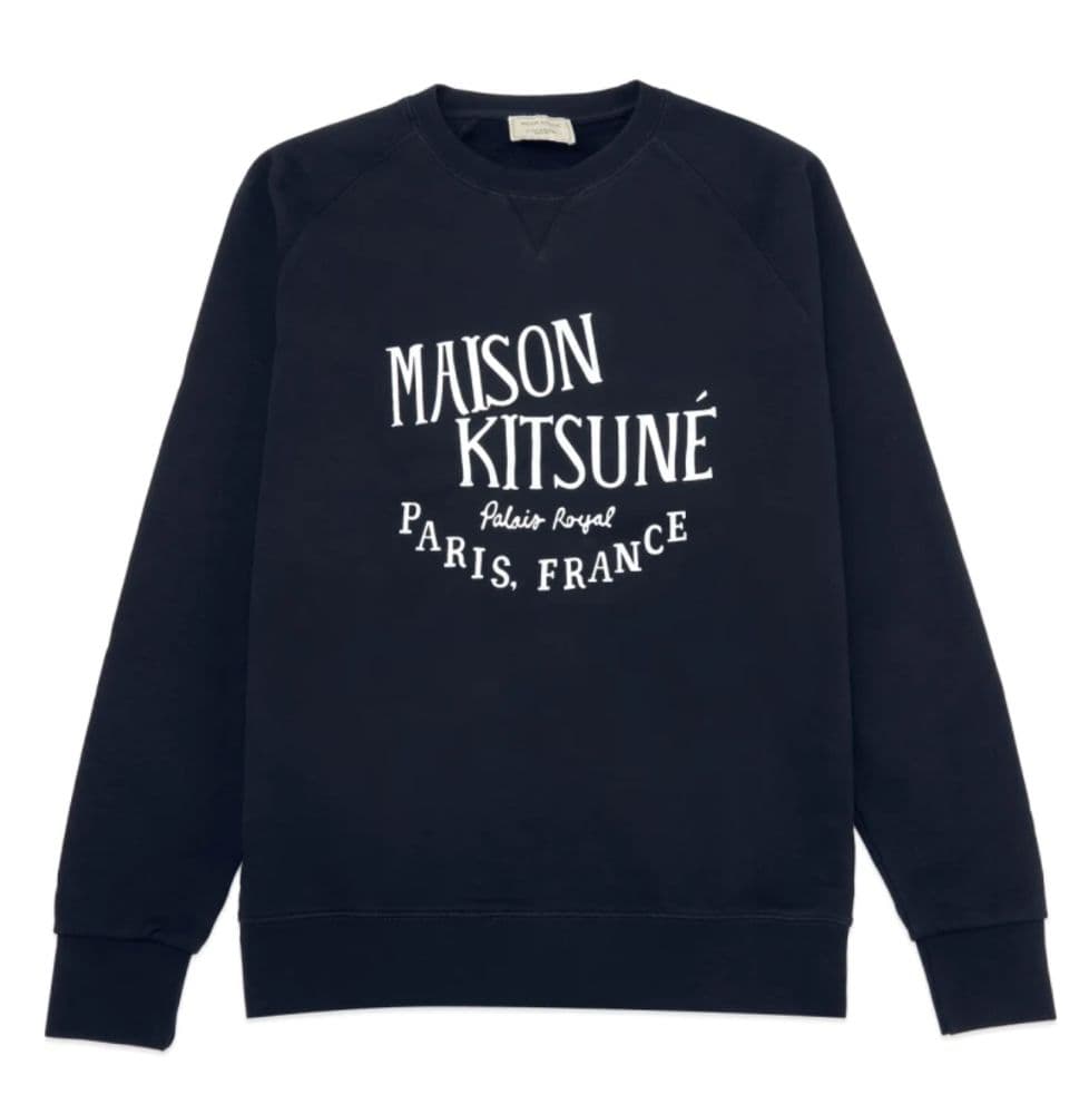 Maison Kitsune Blue Palais Royal Classic Crew Sweater - Image 1