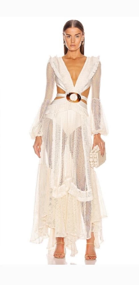 Patbo Long Crochet white dress - Image 1