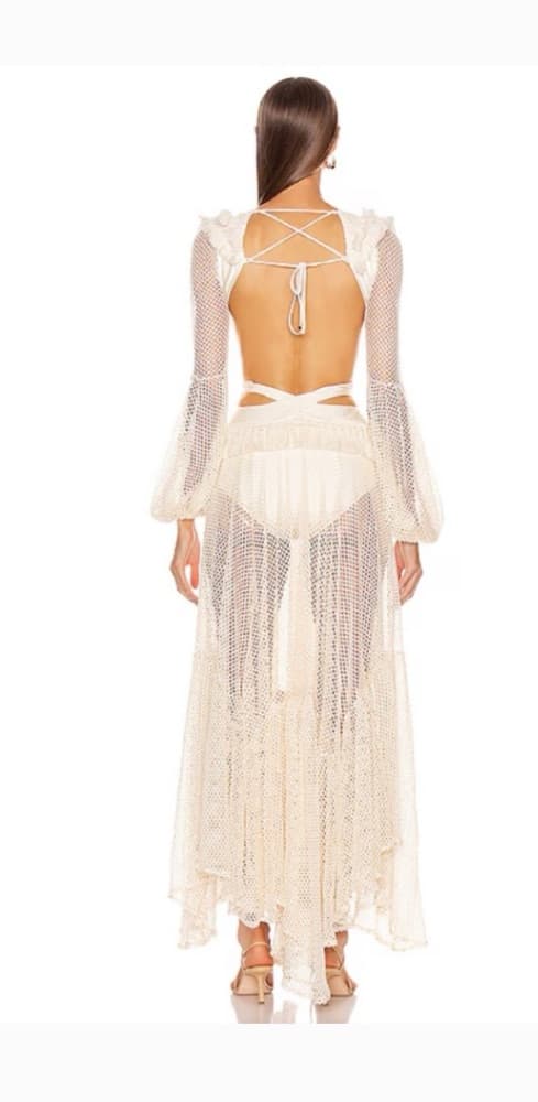 Patbo Long Crochet white dress - Image 2