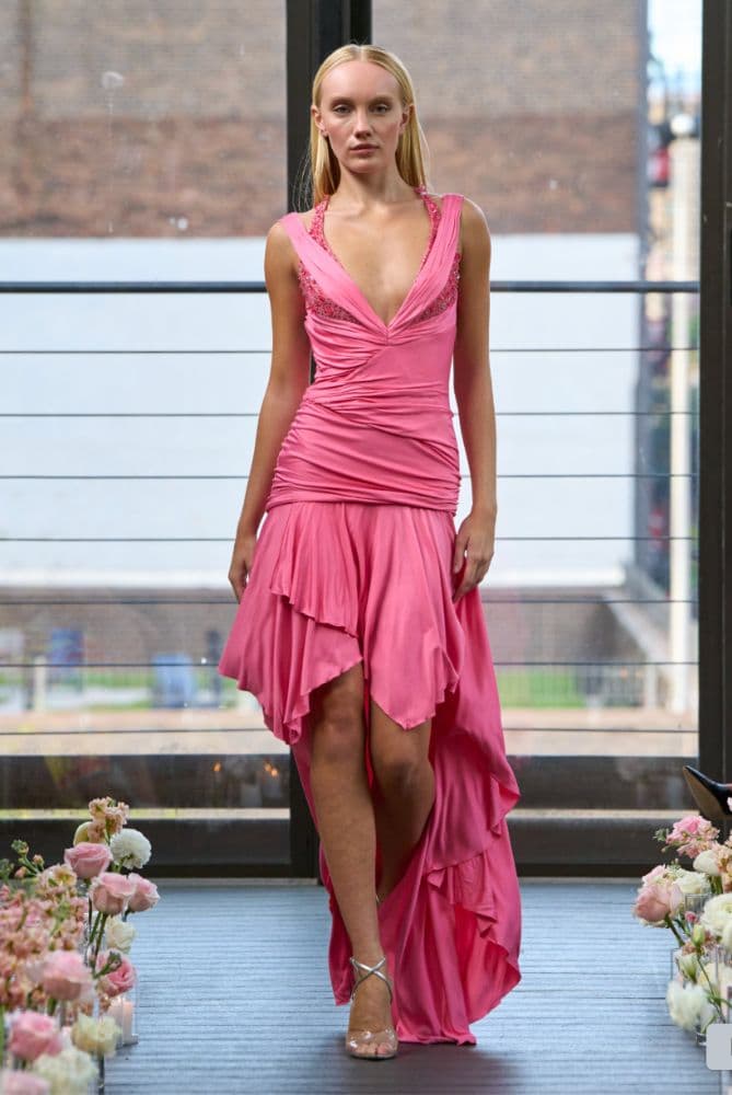 Vintage Versace Pink Gown Runway Show - Image 1