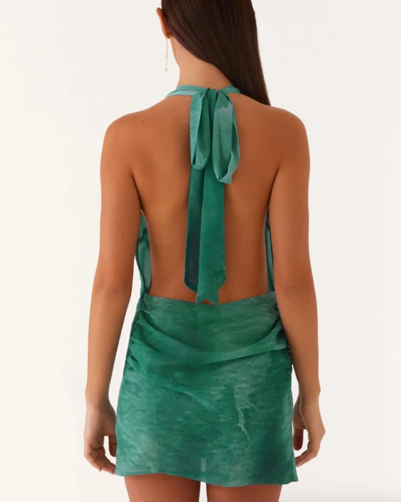 Eleanora Plunge Mini Dress - Image 2