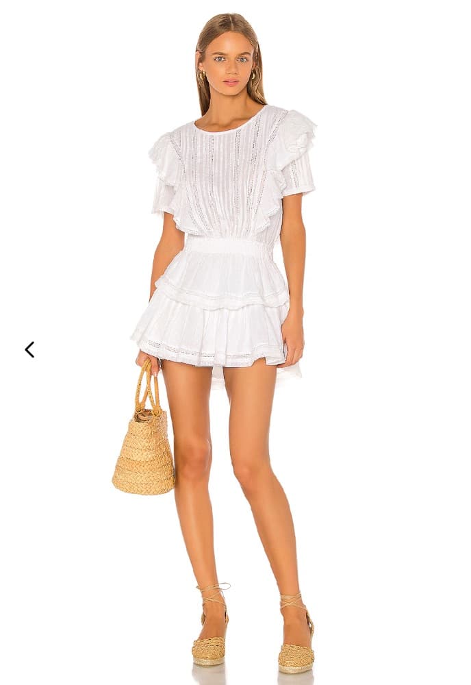 LoveShackFancy Natasha Dress in White - Image 1
