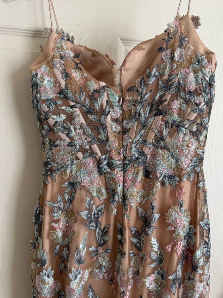 Mac Duggal - Floral Embroidered Chiffon Trumpet Gown - Image 4
