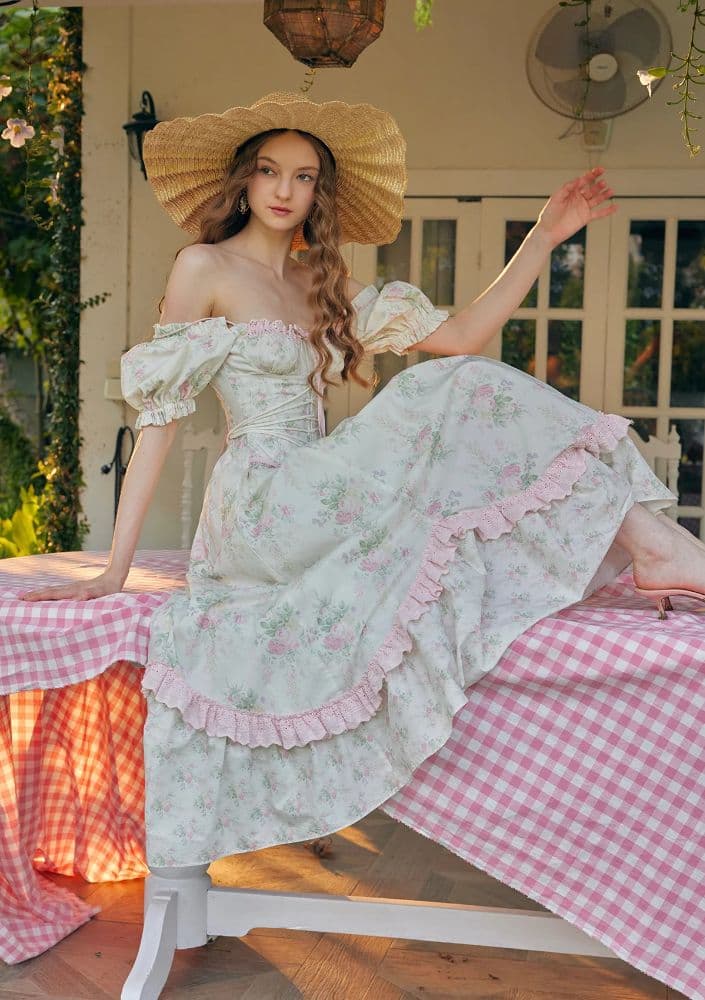 Floral Ruffle Corset Dress - Image 2