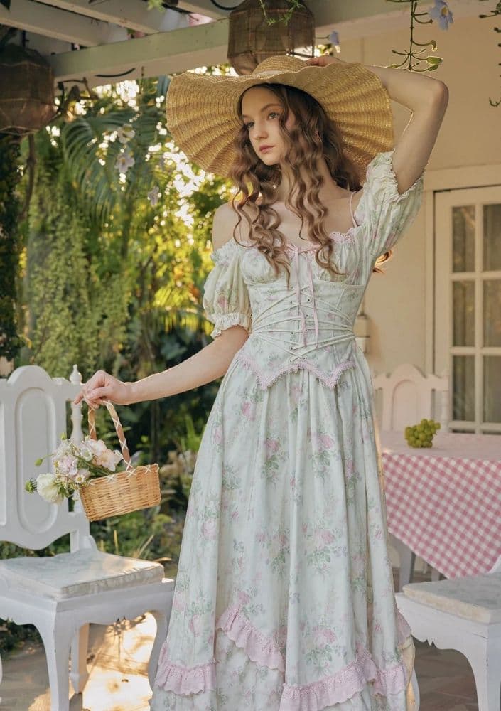 Floral Ruffle Corset Dress - Image 5