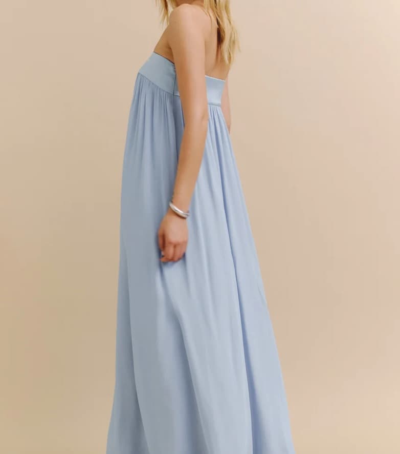 Blue Strapless Dress - Image 2