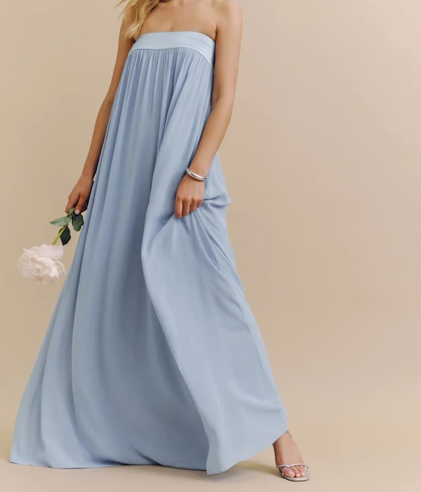 Blue Strapless Dress - Image 1