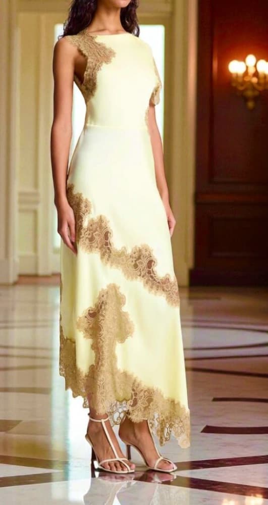 Yellow Lace Dress - Image 3