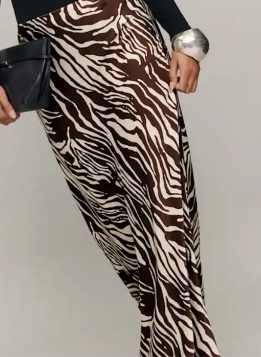Zebra Silk Maxi Skirt - Image 2