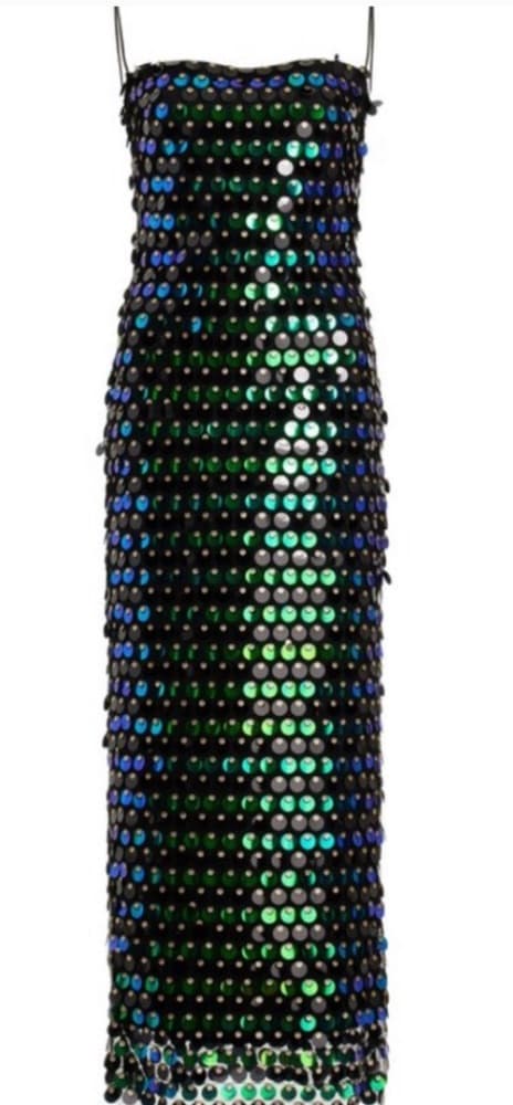 Black/Green Sequin Dress - Image 1