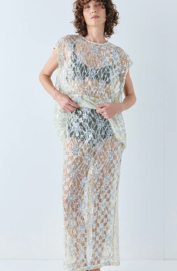 Lace and Sequin Skirt Set - Image 1