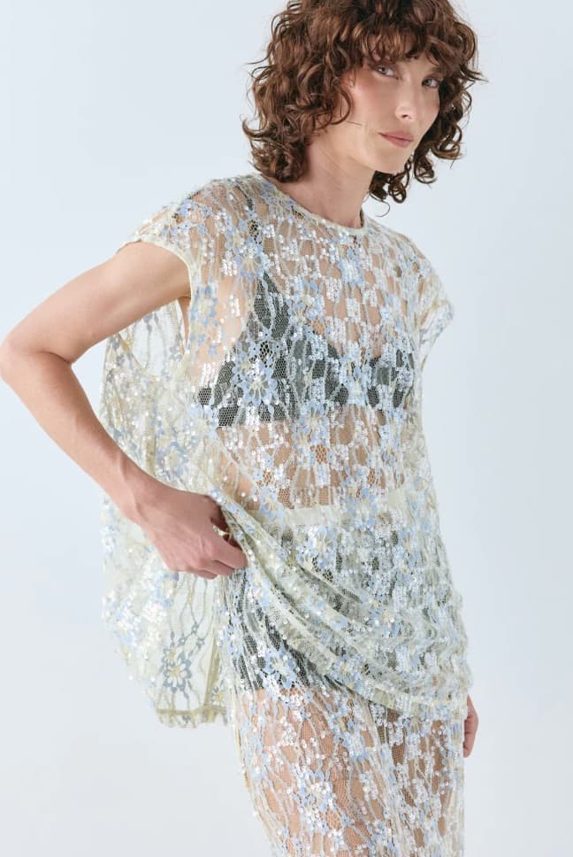 Lace and Sequin Skirt Set - Image 2