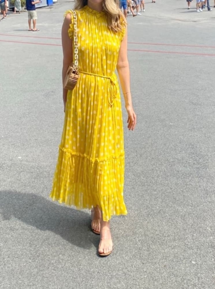 Zimmermann Brightside Yellow Polka Dot Silk Midi Dress - Image 3