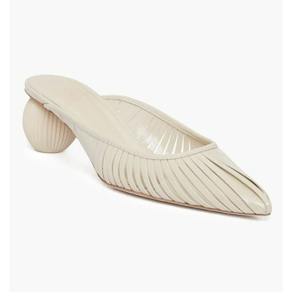 Cult Gaia Alia White Leather Mules - Bridal, Vacation, Summer Date Night Ready - Image 1