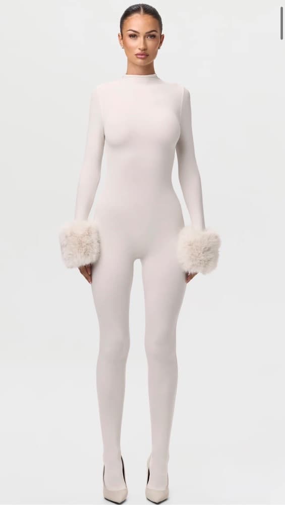 Faux Fur Jumpsuit Set - Image 1