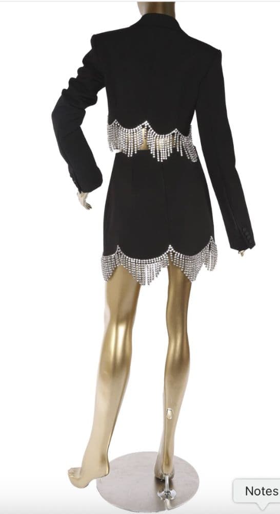 Area Crystal-embellished Cropped Blazer & Skirt Set - Image 5