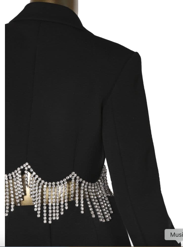 Area Crystal-embellished Cropped Blazer & Skirt Set - Image 6