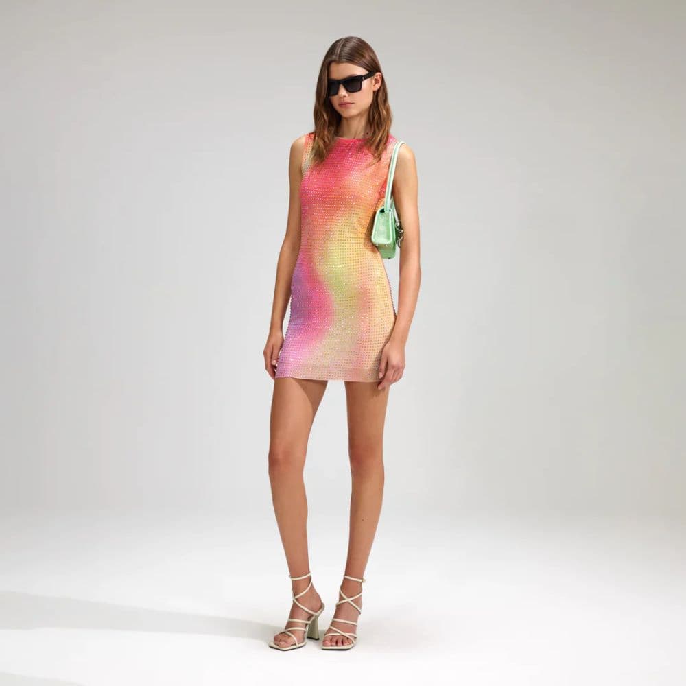 Self Portrait Rhinestone Mini Dress - Image 1