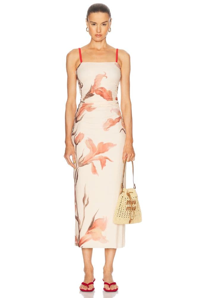 SIR. Hana Ruched Midi Dress - Image 1
