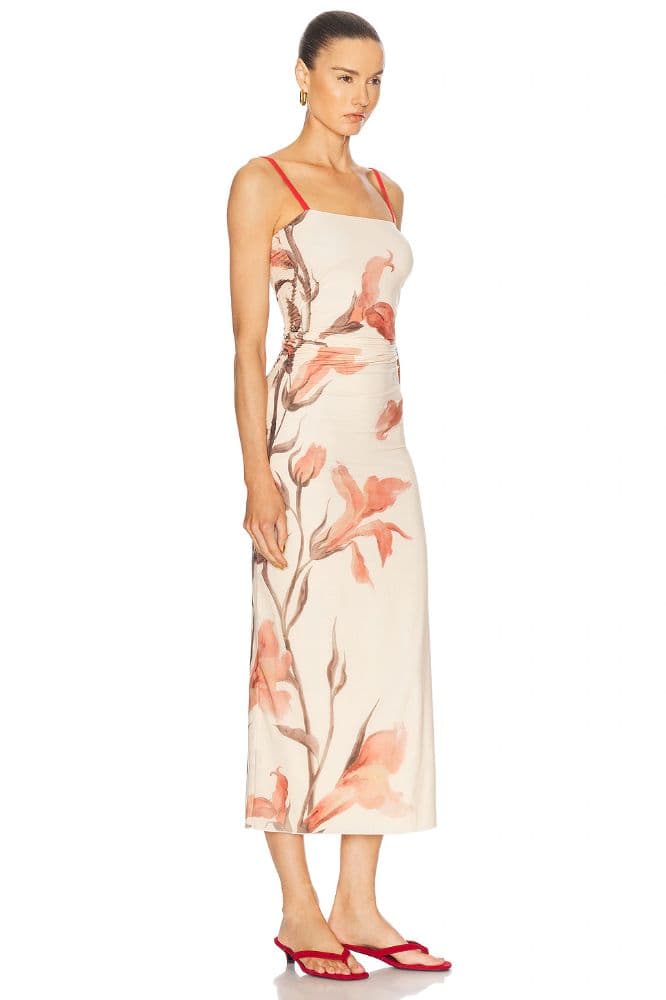 SIR. Hana Ruched Midi Dress - Image 2