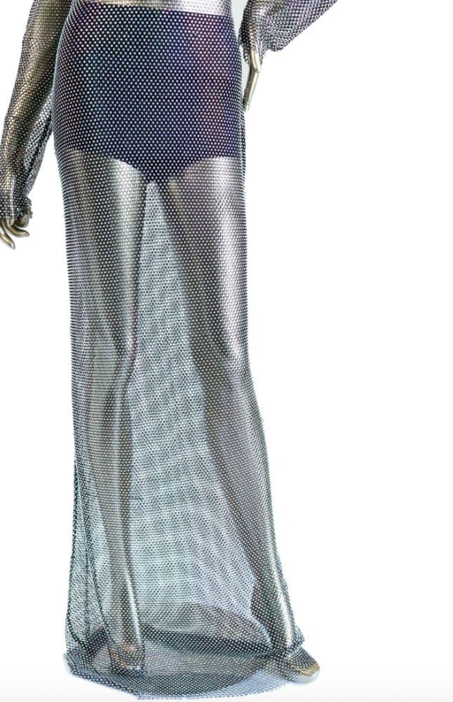 David Koma Long Crystal Mesh Dress - Image 5
