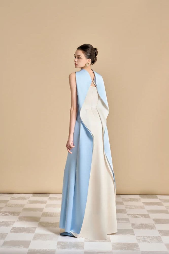 [Never Worn] Cult Mia Blue Satin Evening Gown - Image 2