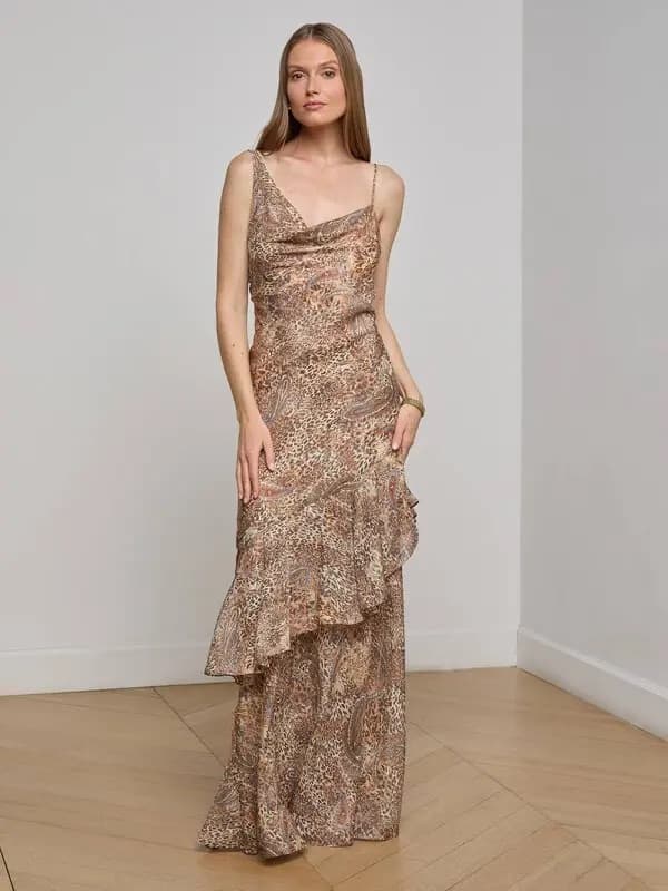 L'AGENCE  Viola Cowl Neck Silk Gown - Image 3