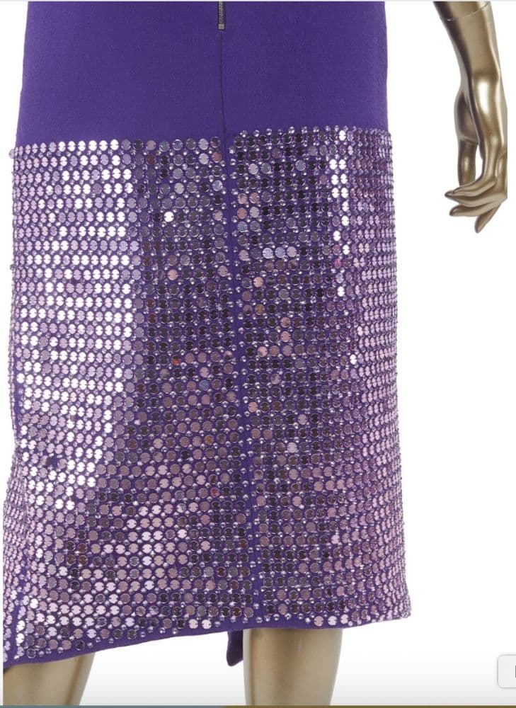 David Koma Purple Sequin Midi Dress - Image 4