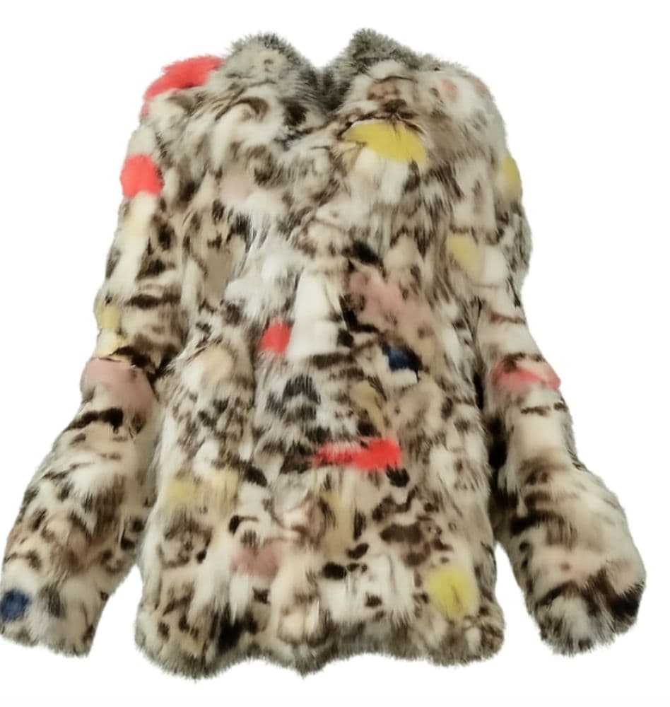 Saint Laurent Color-splashed Fox Fur Coat - Image 4