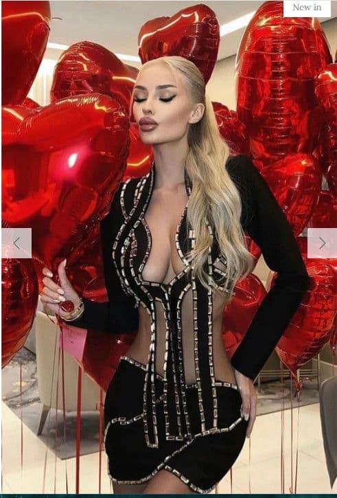 Jessica Bara Reno Long Sleeve Cut Out Blazer and Mini Skirt Two Piece Set - Image 2