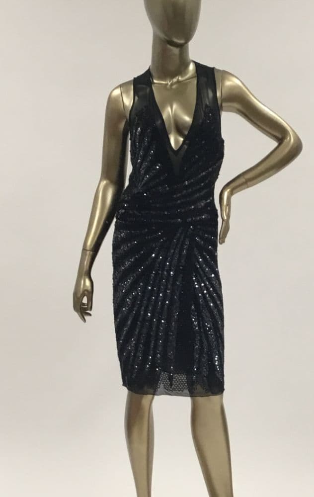Roberto Cavalli Sequined V-neck Dress - Image 1
